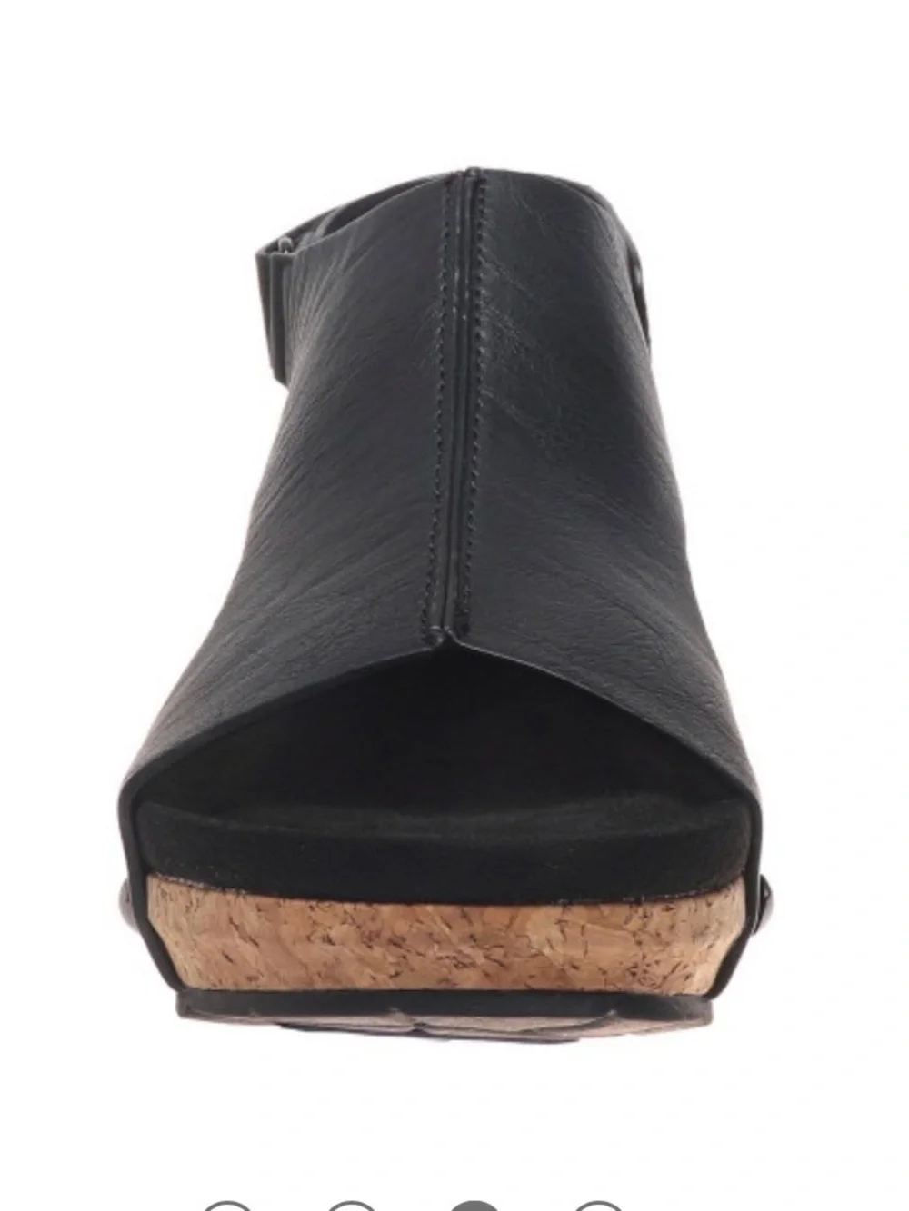 Pierre Dumas Black Cork Wedge Slingback Sandal